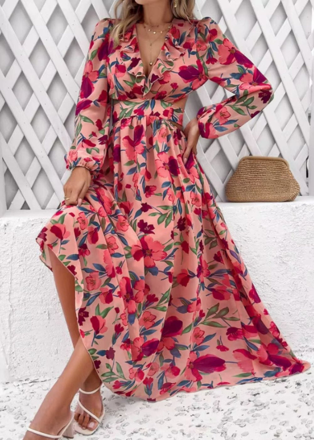 Robe Portefeuille Robe Longue Champêtre Chic Champêtre Chic-Robe