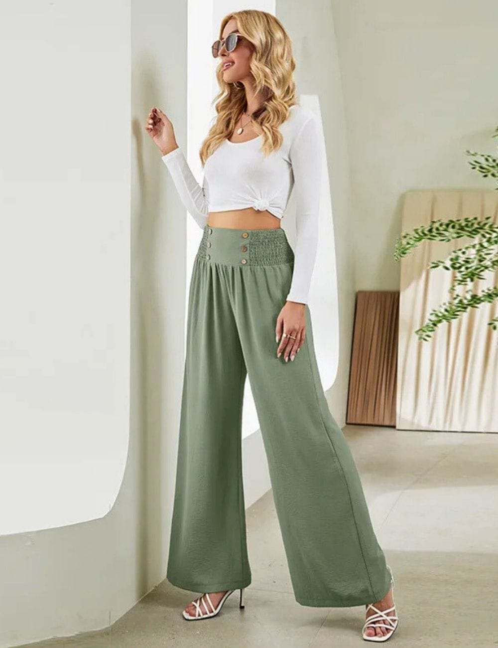 Pantalon Fluide Haut Fluide Femme Ronde Pantalon Fluide