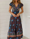 Robe bohème chic coloré Bleu Marine / S