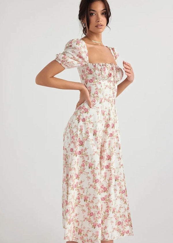 Robe Champêtre Année 40 Rose / XS