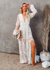 Robe Champêtre Blanche en Dentelle Blanc / S