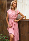 Robe Champêtre Jaune Rose / S