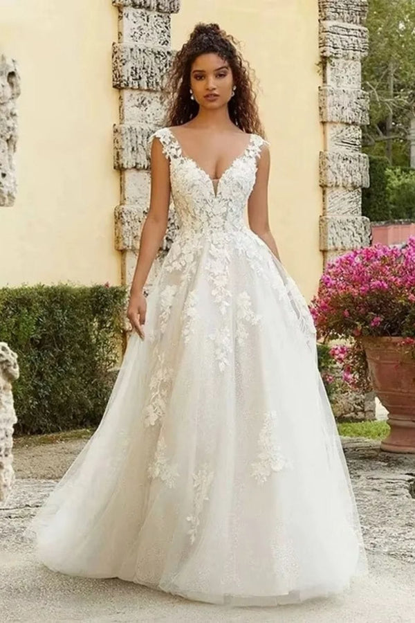 Robe de marié bohème crème beige Crème / Sur mesure