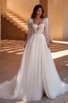 Robe de mariée bohème chic manches longues