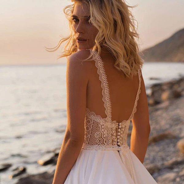 Robe de mariée bohème fendue