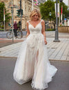 robe de mariée bohème grande taille Blanc / Sur Mesure