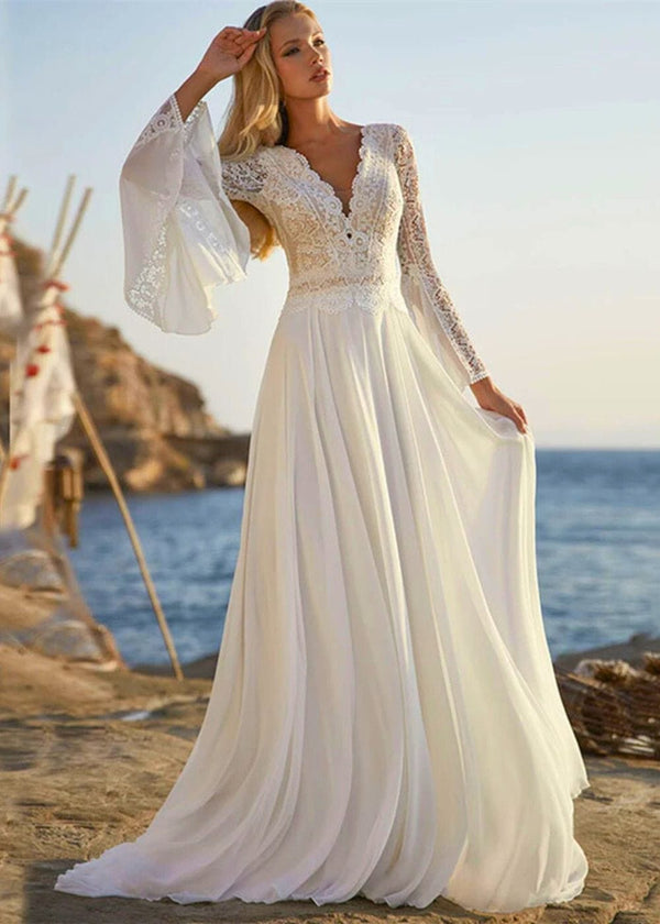 Robe de Mariée Champêtre Dos Nu Blanc / Custom size