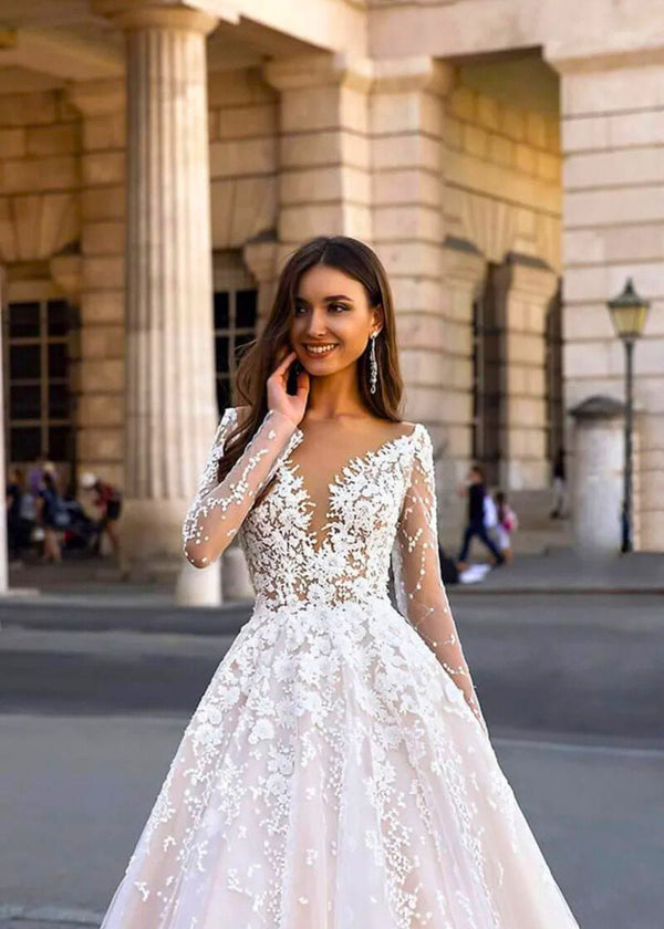 Robe de Mariée Champêtre Manche Longue