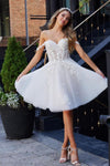 Robe de mariée courte bohème simple Blanc / Sur mesure
