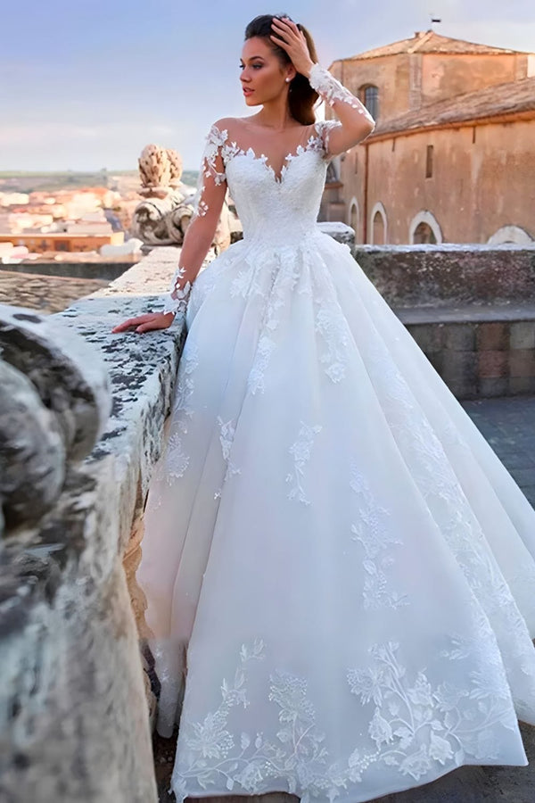 Robe de Mariée Princesse Champêtre Blanc / Sur-Mesure