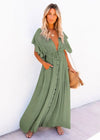 Robe Longue Esprit Champêtre Vert / Taille unique