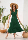 Robe Thème Champêtre Chic Vert / S