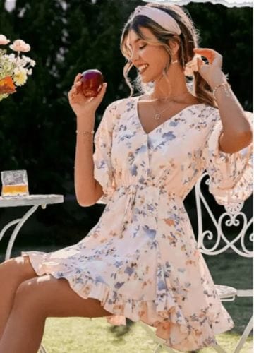robe champêtre fleurie