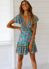 Jolie Robe Champêtre Turquoise / S