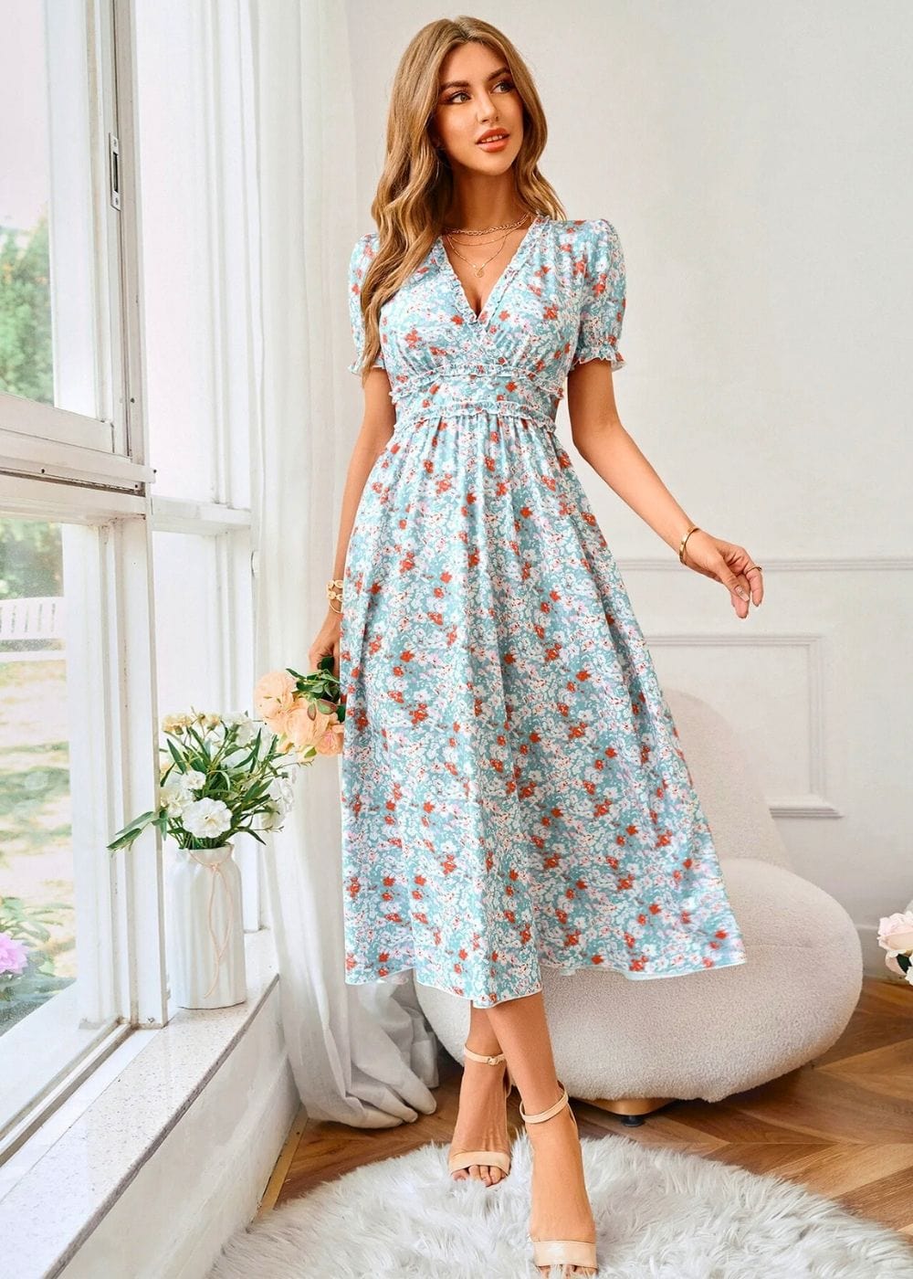 mariage theme champetre tenue femme Blue / S