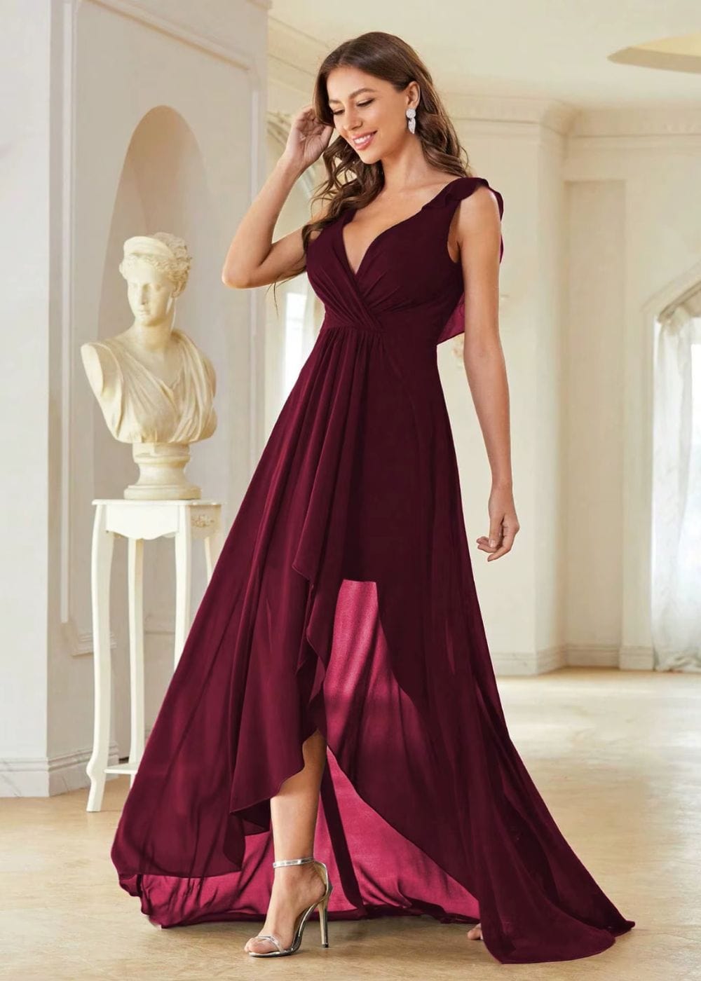 Robe Asymétrique Mariage Champêtre Fuchsia / S
