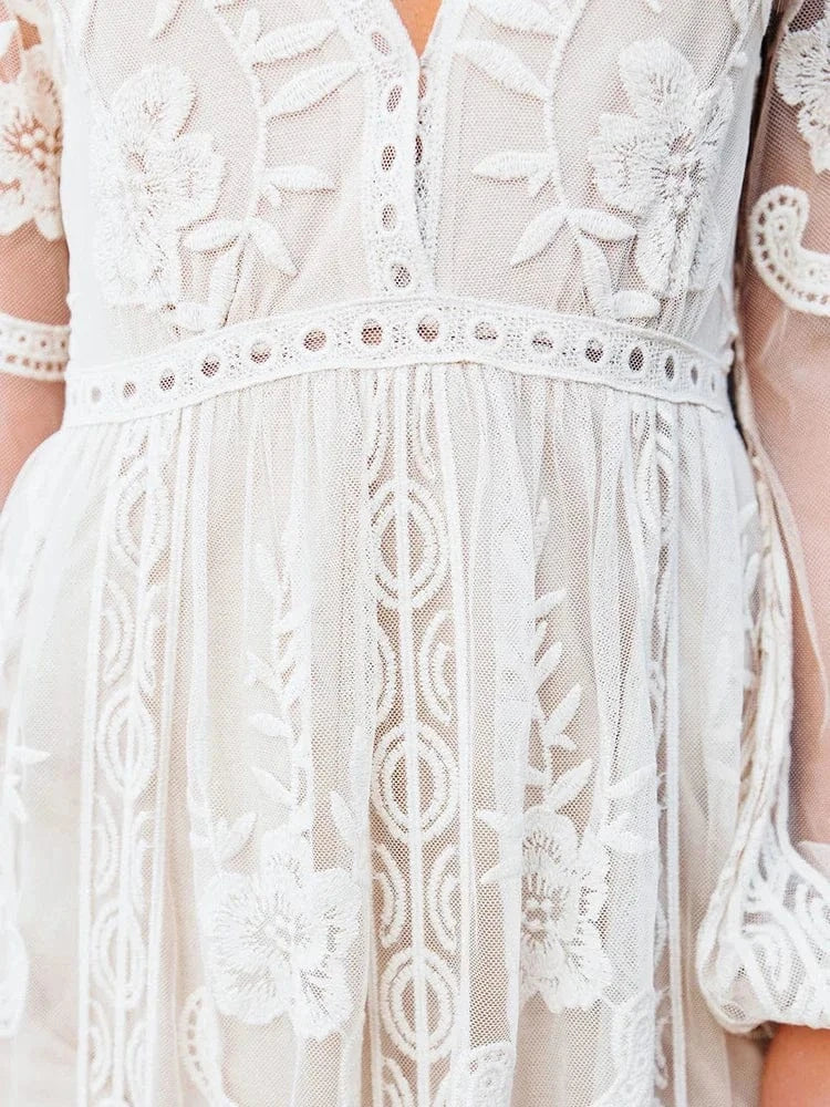 robe blanche bohème chic femme