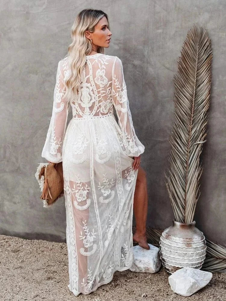 robe blanche bohème chic femme
