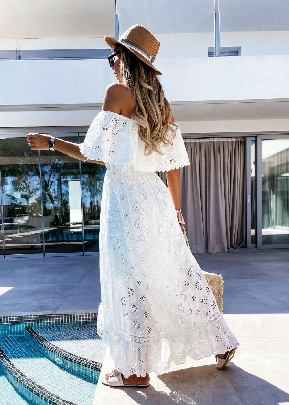 Robe Blanche Champêtre Chic Tendance Champêtre - Main Image