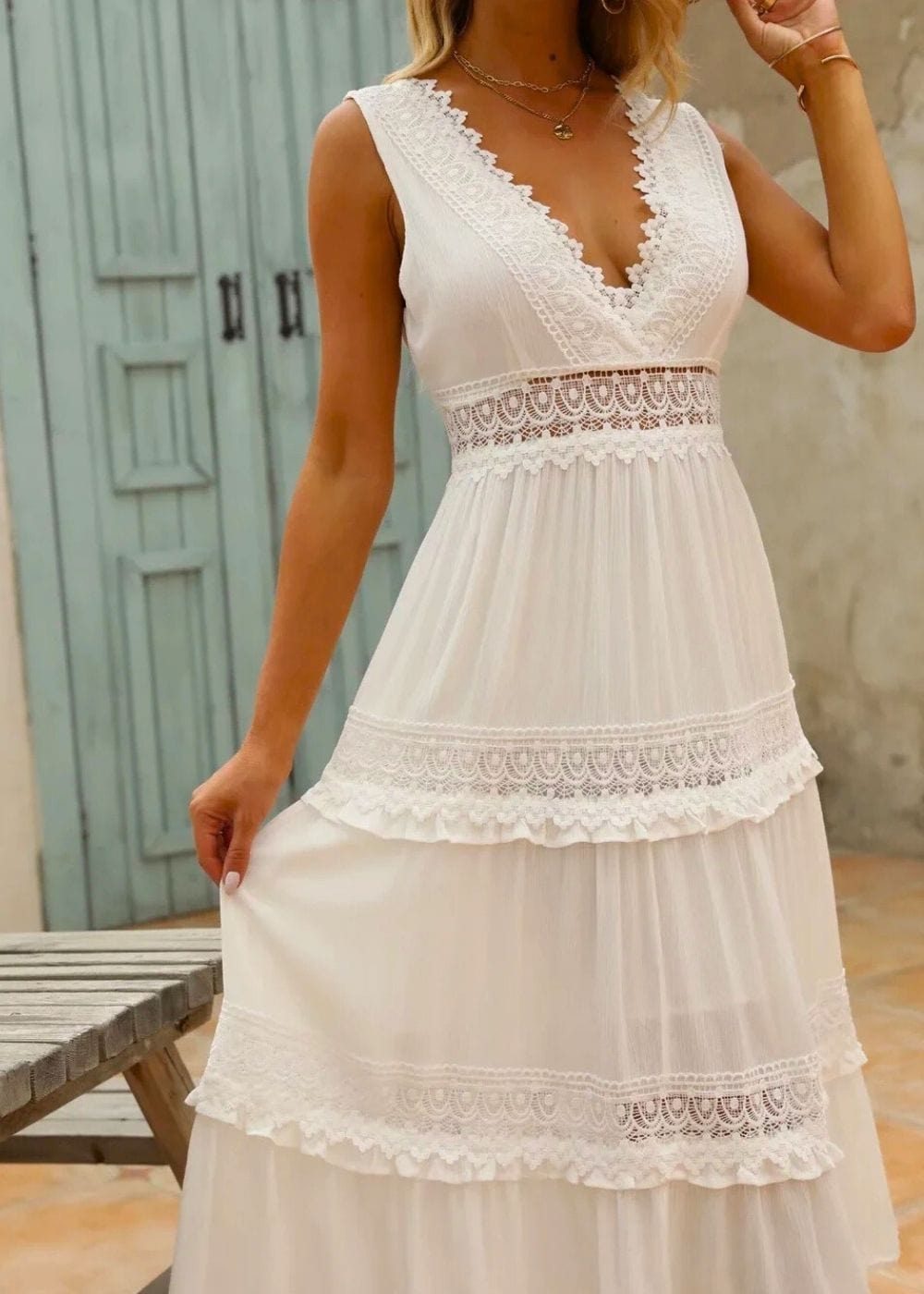 Robe Blanche Champêtre Longue