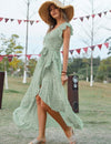 Robe bohème chic verte