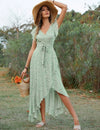 Robe bohème chic verte Vert / S
