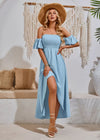 Robe Cérémonie Mariage Champêtre Bleu / S