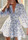 Robe Champêtre à Fleurs Violet / S