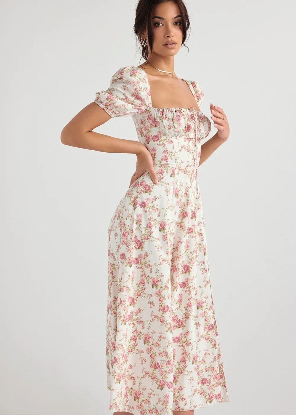 Robe Champêtre Année 40 Rose / XS