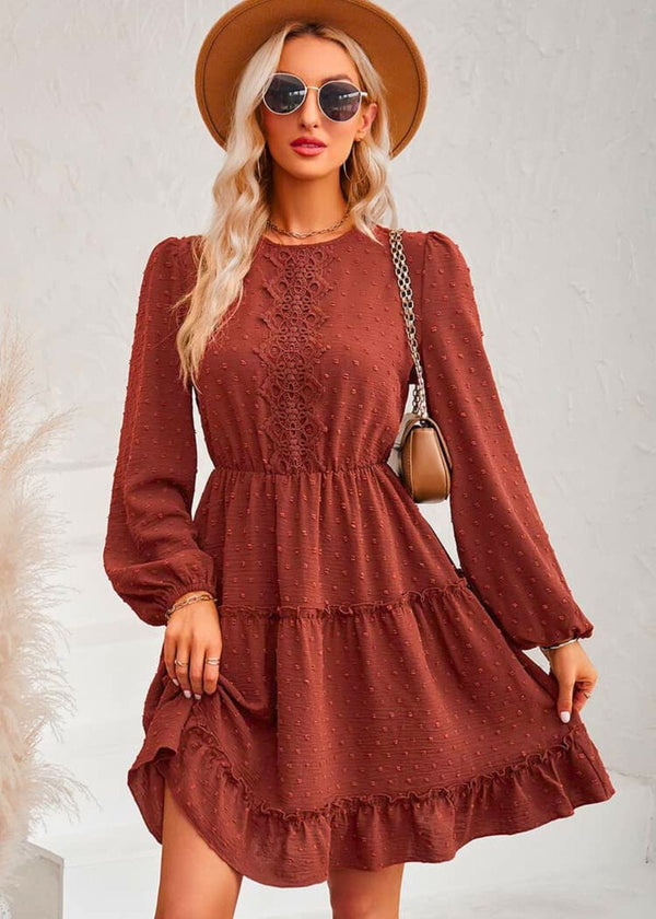 Robe Champêtre Automne Terracotta / S