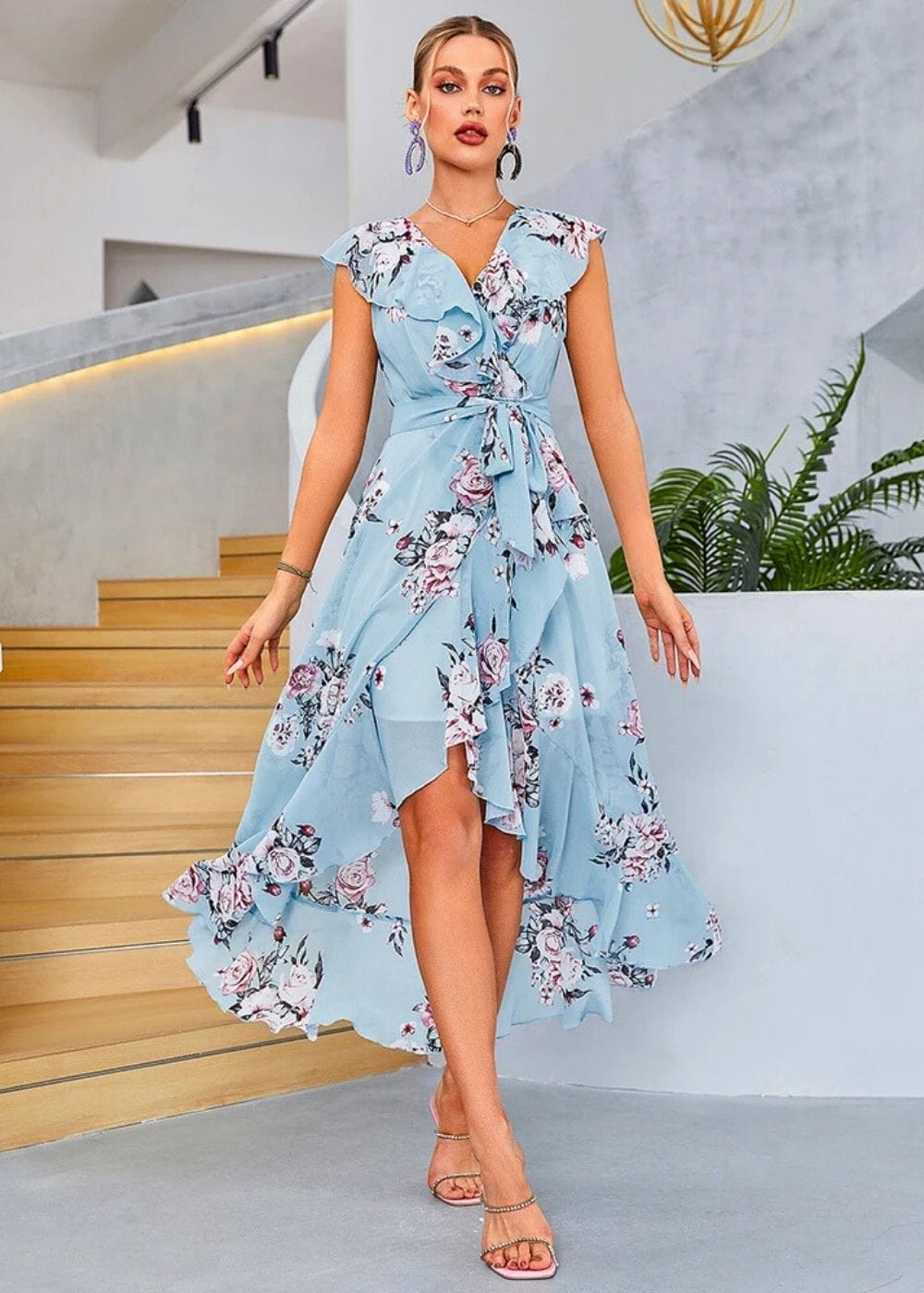Robe Champêtre Bleu Bleu / S