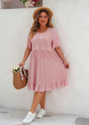 Robe Champêtre Chic Grande taille Rose / XL