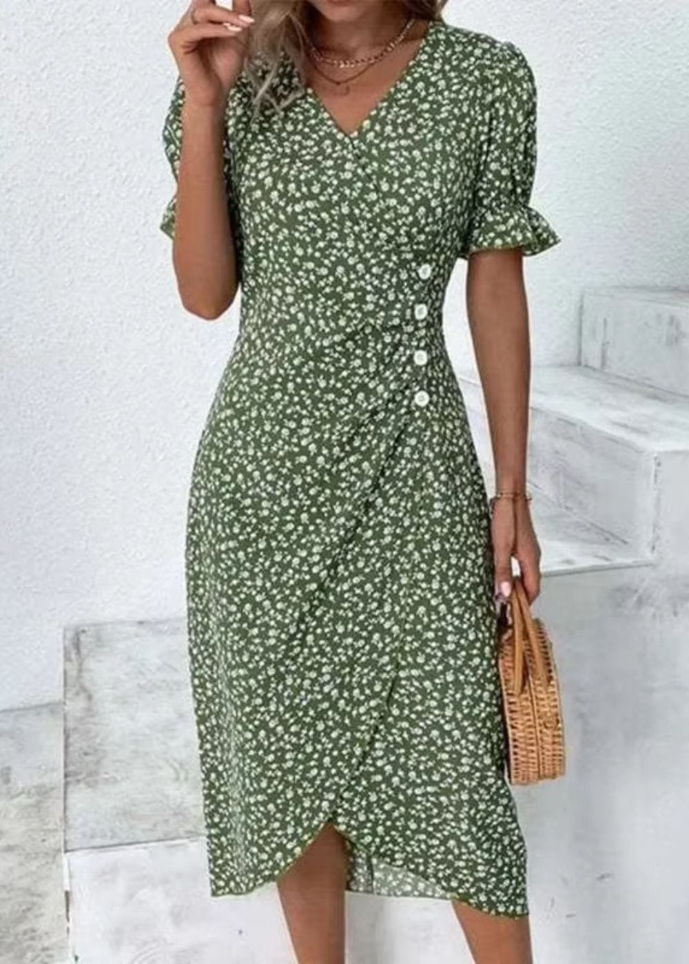 Robe Champêtre Chic Verte
