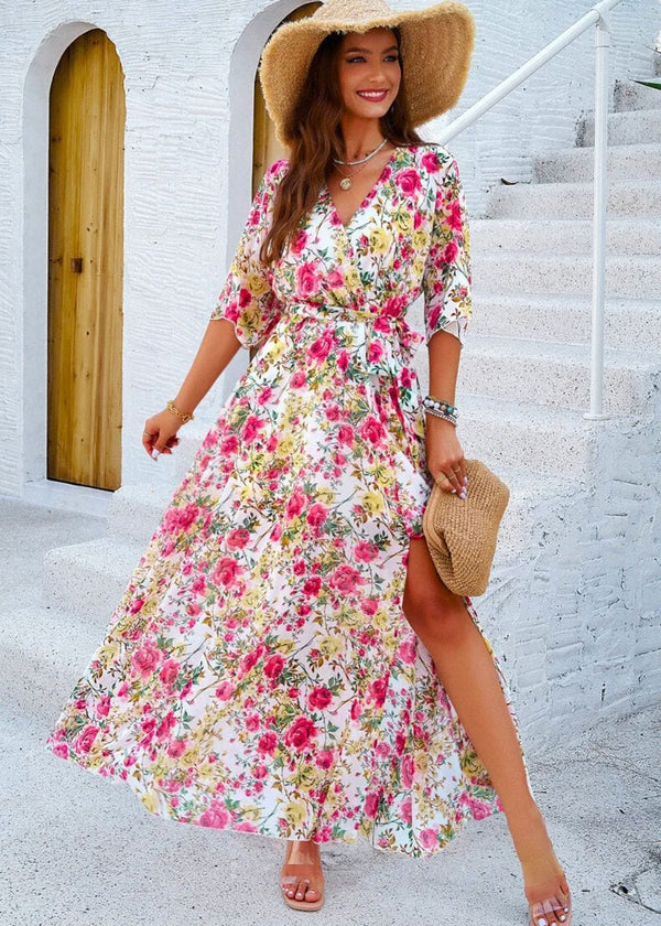 Robe champêtre Fleurie Rose / S