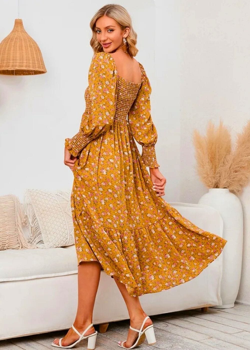 Robe Champêtre Manche Longue