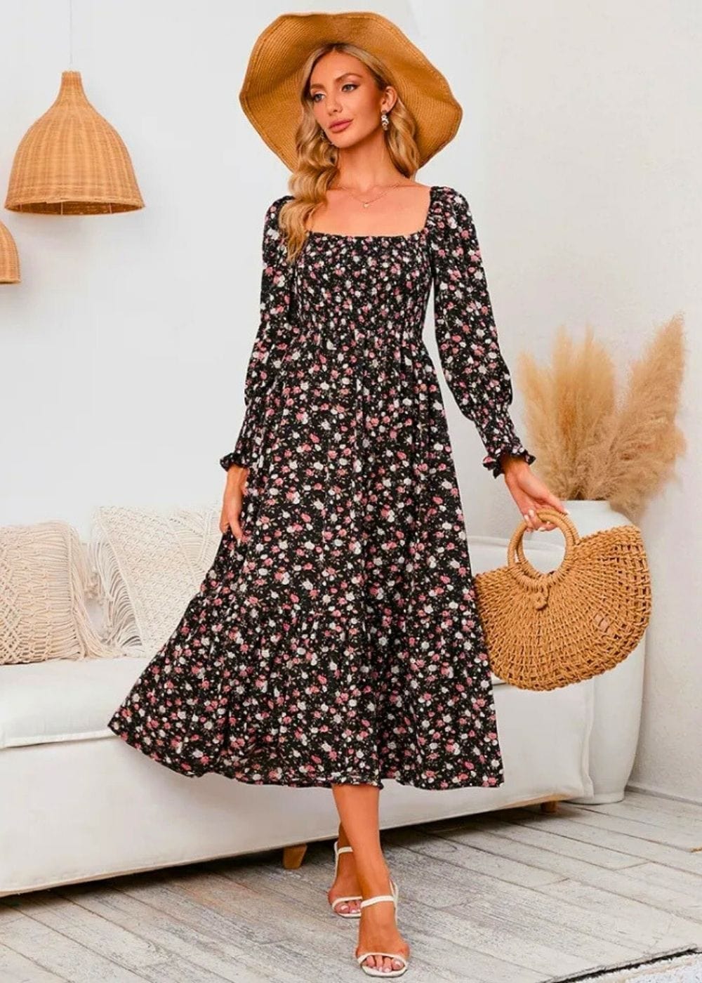 Robe Champêtre Manche Longue