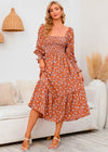 Robe Champêtre Manche Longue Orange / S