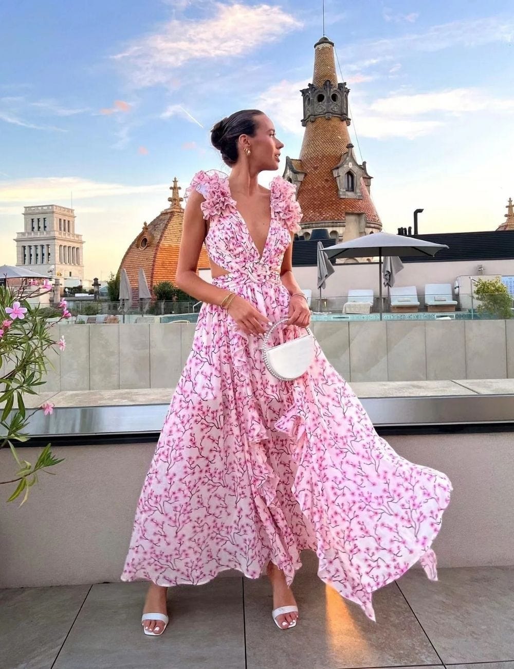 Robe cocktail longue bohème chic