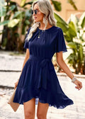 Robe Courte Mariage Champêtre Bleu marine / S