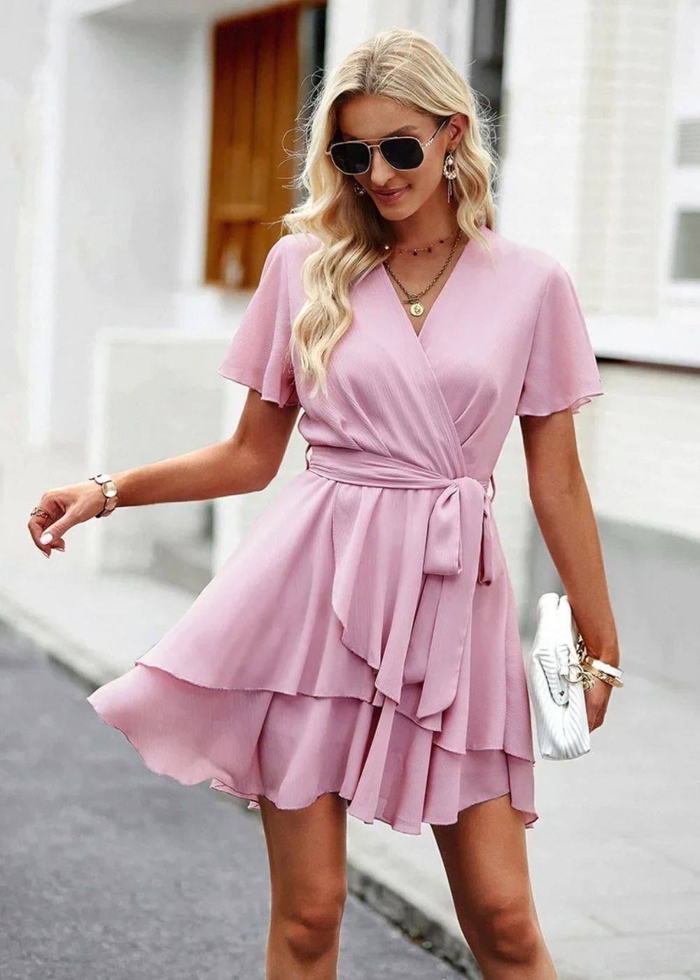 Robe Courte Mariage Champêtre Rose / S