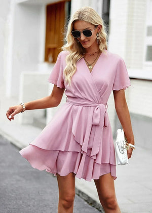 Robe Courte Mariage Champêtre Rose / S