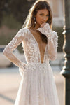 Robe de Marié Bohème Sensuelle Blanc cassé / Sur mesure