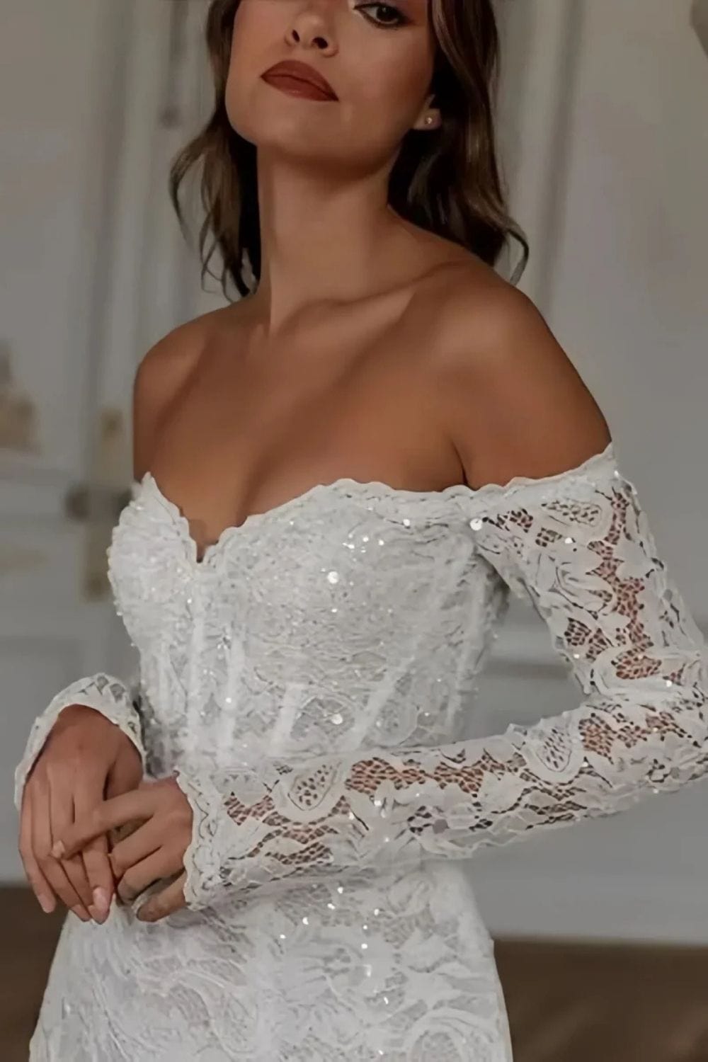 Robe de mariée bohème dentelle courte