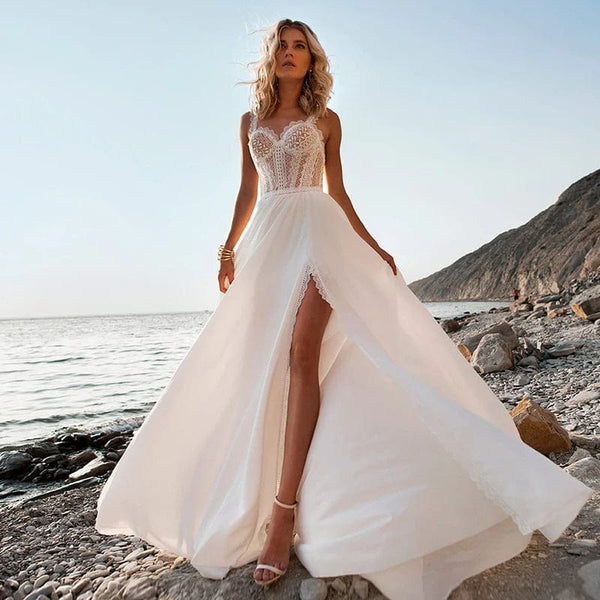 Robe de mariée bohème fendue