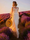 robe de mariée bohème fluide Blanc / Sur Mesure