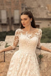 Robe de mariée bohème manches courtes
