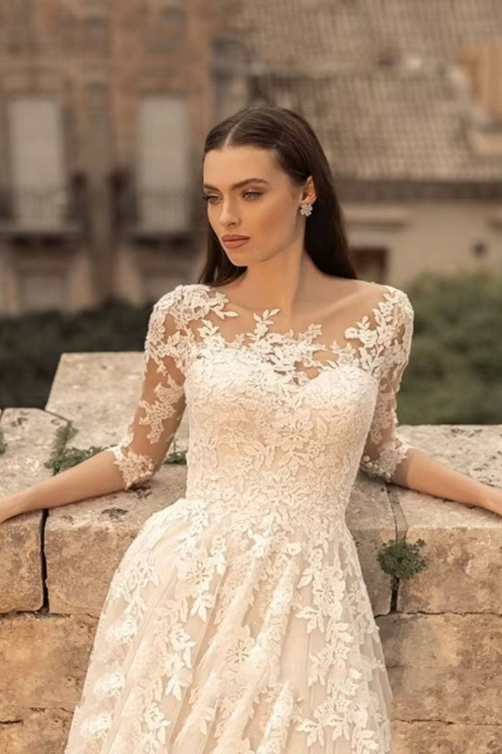 Robe de mariée bohème manches courtes