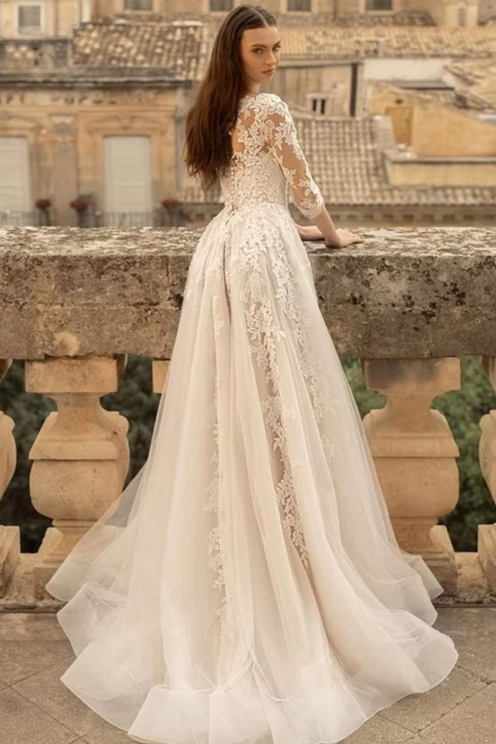 Robe de mariée bohème manches courtes