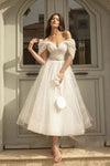 Robe de mariée bohème mi longue Ivoire / 32