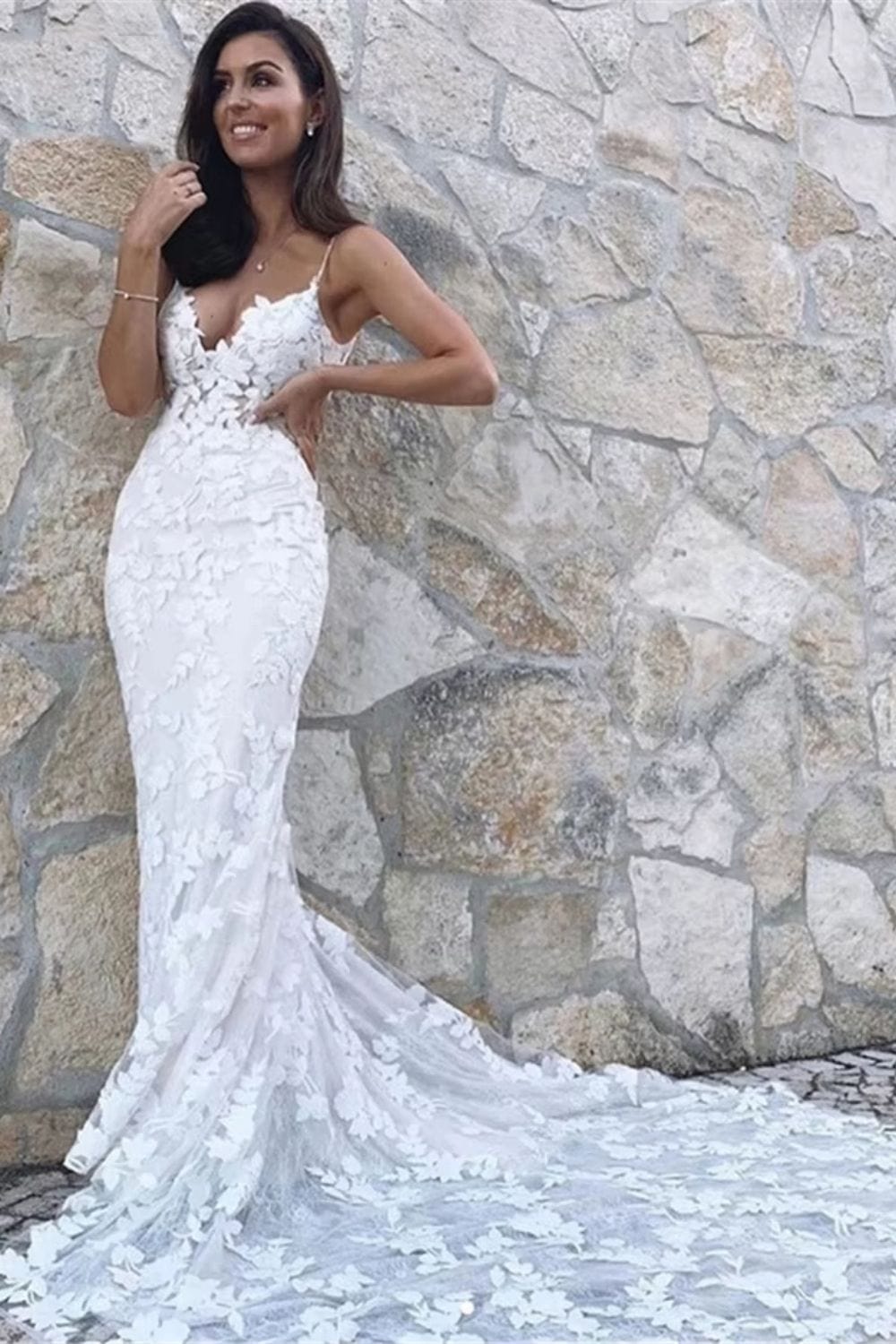 Robe de mariée bohème sexy Blanc / Sur mesure